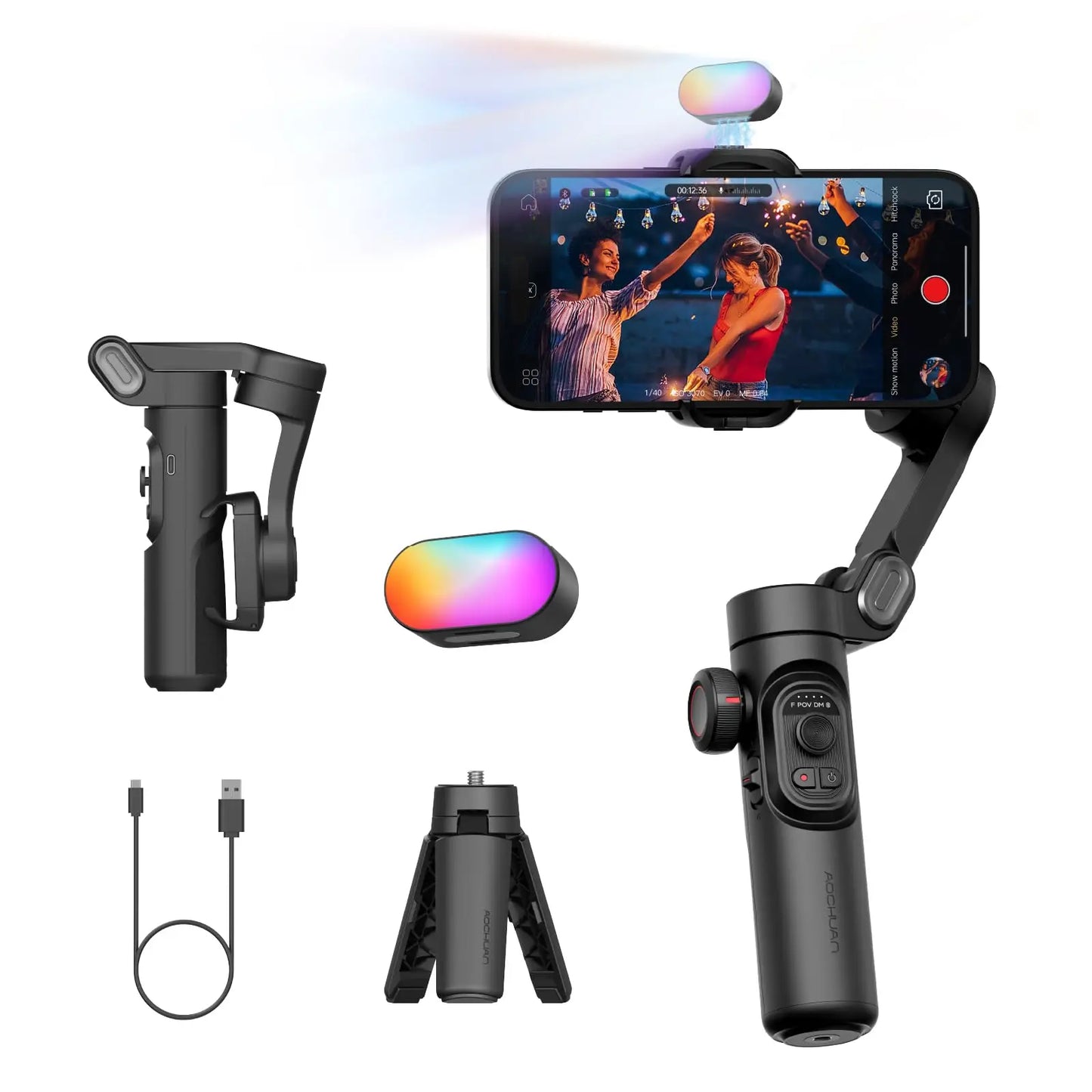 AOCHUAN Smart XE 3-Axis Handheld Gimbal Stabilizer for Smartphone iPhone Android Face Tracking Tiktok Vlog Live Streaming - Merit Sell