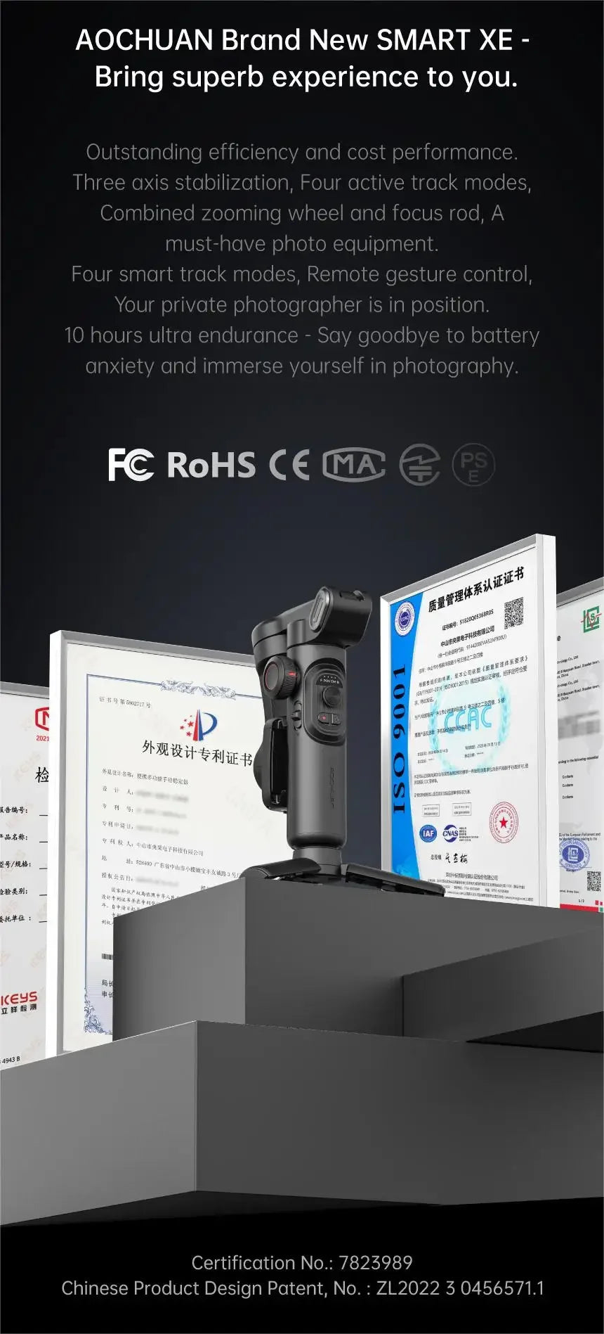 AOCHUAN Smart XE 3-Axis Handheld Gimbal Stabilizer for Smartphone iPhone Android Face Tracking Tiktok Vlog Live Streaming - Merit Sell