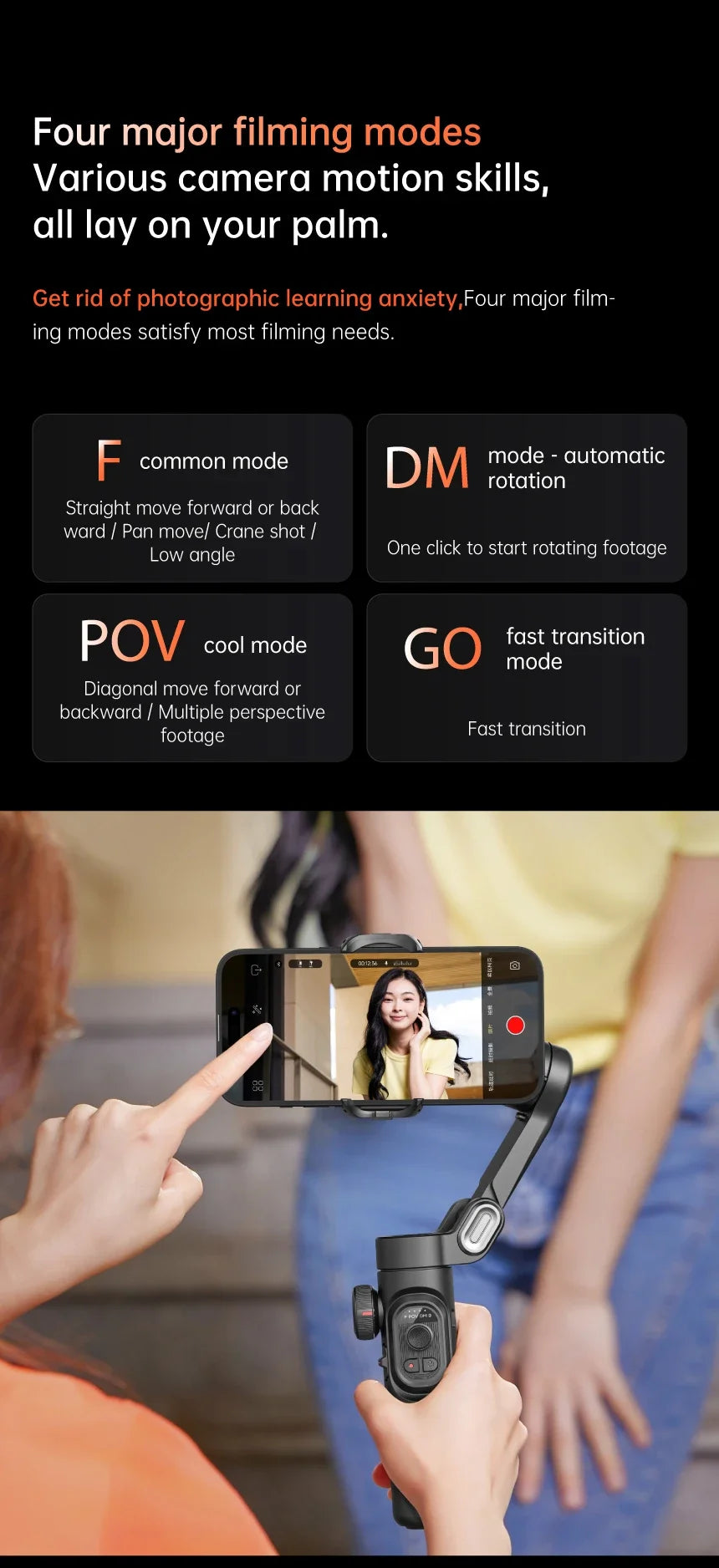 AOCHUAN Smart XE 3-Axis Handheld Gimbal Stabilizer for Smartphone iPhone Android Face Tracking Tiktok Vlog Live Streaming - Merit Sell