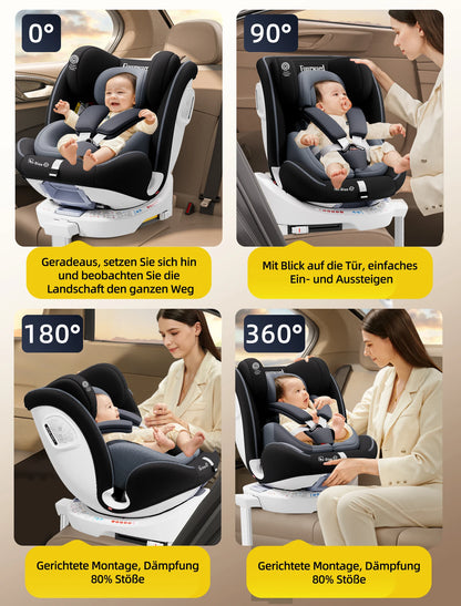 AP03 KL005 Child Seat Baby Car Seat 360° Rotatable ISOFIX ECE,0-12 years /9-36 kg/5-point belt/40-150cm - Merit Sell