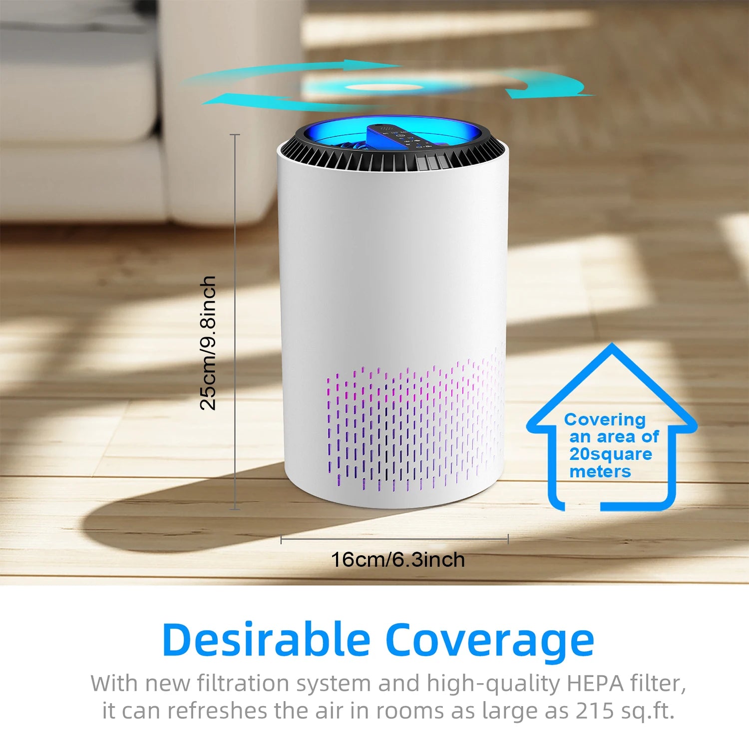 AROEVE Air Purifiers Fragrance for Bedroom Home Smoke Pollen Dander Hair Smell Air Cleaner with Sleep Speed Control 287 Sq.Ft - Merit Sell