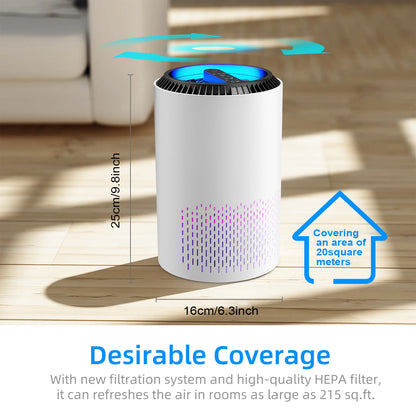 AROEVE Air Purifiers Fragrance for Bedroom Home Smoke Pollen Dander Hair Smell Air Cleaner with Sleep Speed Control 287 Sq.Ft - Merit Sell