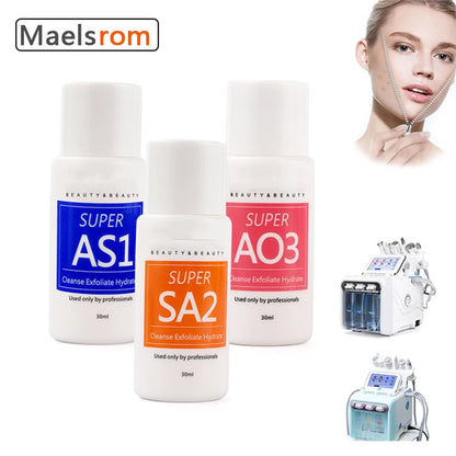 AS1 SA2 AO3 30ml High Concentrated Solution Liquid For Dermabrasion Beauty Machine Kit of 3 Serums Skin Deep Cleaning Skin Care - Merit Sell