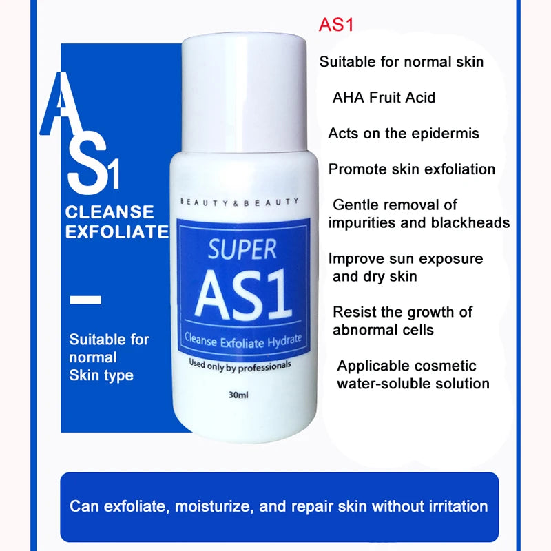 AS1 SA2 AO3 30ml High Concentrated Solution Liquid For Dermabrasion Beauty Machine Kit of 3 Serums Skin Deep Cleaning Skin Care - Merit Sell