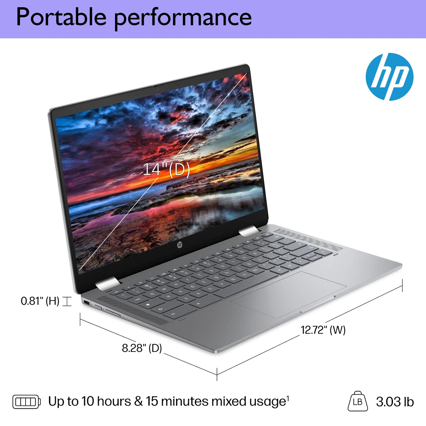 HP Chromebook Plus x360 for Student & Business, 14" 2 in 1 FHD Touchscreen Laptop, Intel 8-Core i3-N305, 8GB RAM, 256GB UFS