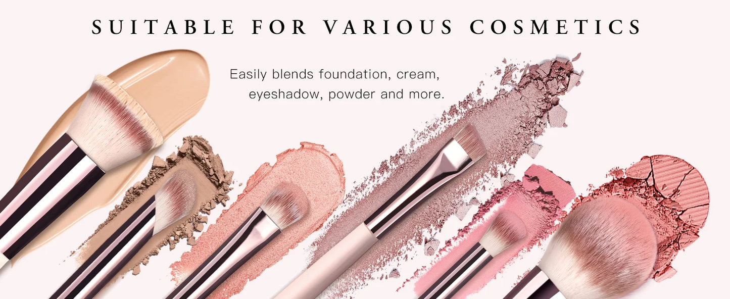 BESTOPE PRO Makeup Brushes with Case, 20PCs Travel Makeup Brush Set, Foundation Concealer Blush Eyeshadow Brush Set Contour