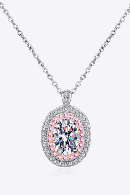 Adored 925 Sterling Silver Rhodium-Plated 1 Carat Moissanite Pendant Necklace - Merit Sell