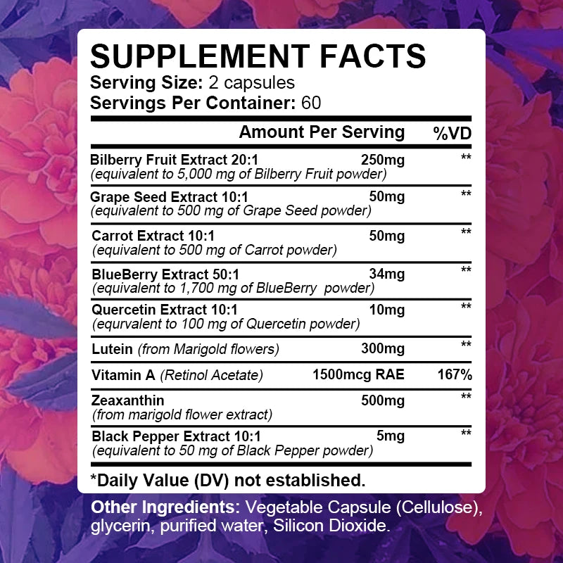 Advanced Eye Vitamin Supplement for Macular Health & Dry Eyes - Improve Eye Fatigue, Stress & Night Vision, Adults Men Women - Merit Sell