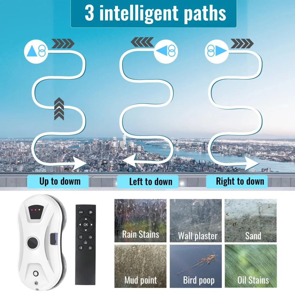 5600Pa Robot Window Cleaner Intelligent Auto Path Navigation Window Cleaning Robot Powerful Suction For Home High-Rise Windows