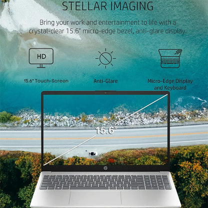 HP 2024 Business Laptop, 15.6" Touchscreen Laptop, Intel Core i3-1215U, Up To 64GB RAM Up to 2TB SSD, Intel UHD Graphics, Silver