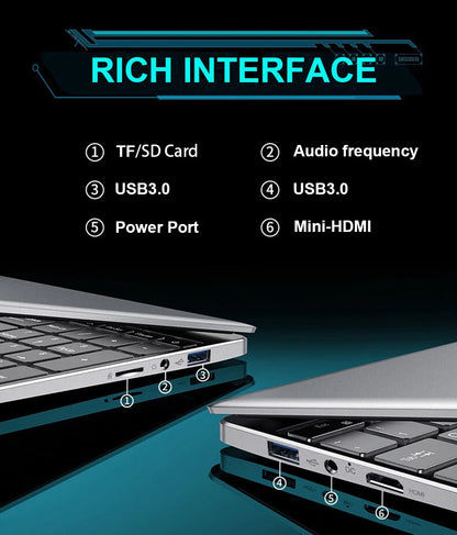 15.6" Intel Core i7 8500Y Laptop Computer PC 16GB DDR4 1TB SSD i7 Laptops Windows 11 Pro Office Fingerprint Unlock Notebook PC