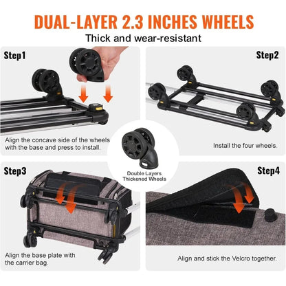 Airline Approved Pet Carrier with Wheels, Expandable Rolling Cat Dog Carrier for Medium Dogs and Cats Under 25LBS, Pet Travel - Merit Sell