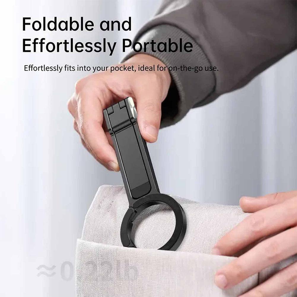 Alloy Phone Tripod Carabiner-Mounted For iPhone Portable Dual-sided Magnetic Tripod Desk Mount Phone Handle Holder - Merit Sell
