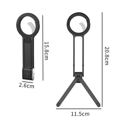 Alloy Phone Tripod Carabiner-Mounted For iPhone Portable Dual-sided Magnetic Tripod Desk Mount Phone Handle Holder - Merit Sell