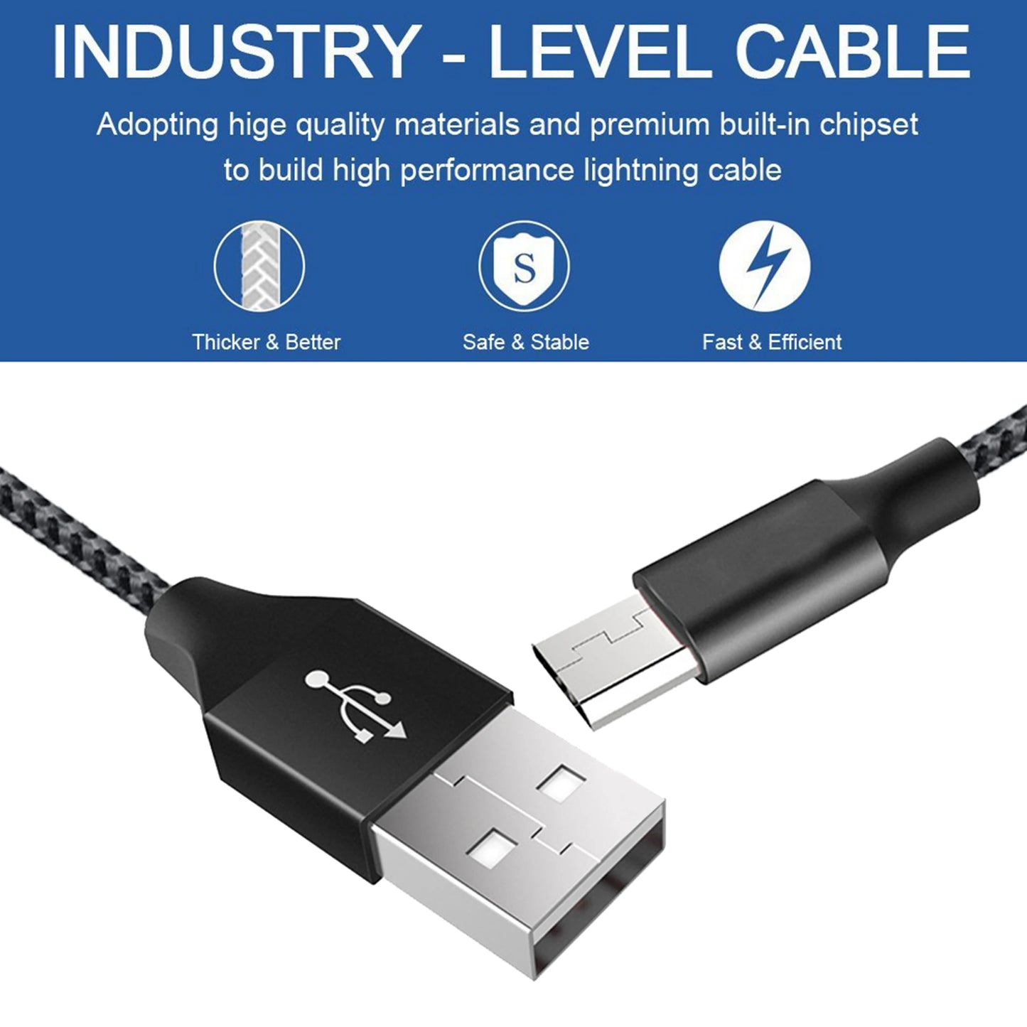 Android Data Cable Fast Charging Cable Old Mobile Phone Trapezoidal Port Charger Cable Dual Engine Micro USB Suitable for Huawei Xiaomi Vivo Meizu Honor Oppo Android Car Fast Charging Cable 1m - Merit Sell