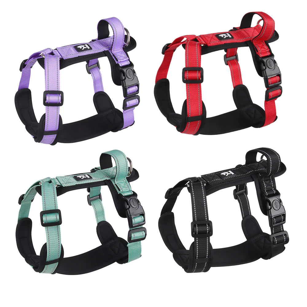 Anti-Escape Dog Harness with Handle Reflective Nylon Dog Harness Vest for Small Medium Dogs French Bulldog Walking Pet Supplies - Merit Sell