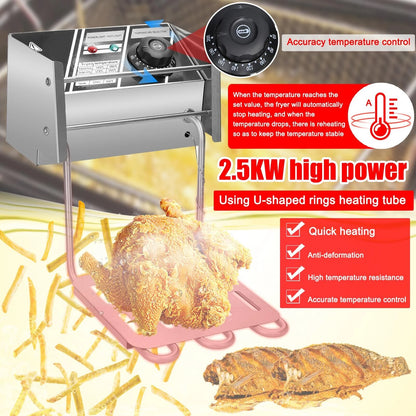 Aoresac 6L Electric Deep Fryer with Removable Oil Filtration Basket 1500W Stainless Steel Automatic Thermostatic Fish Frye - Merit Sell