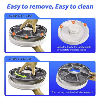 Automatic Feeder Pet Dog Round Timing Feeder 6 Meals 6 Grids Cat Dog Electric Dry Food Dispenser 24 Hours Feed Pet Supplies - Merit Sell