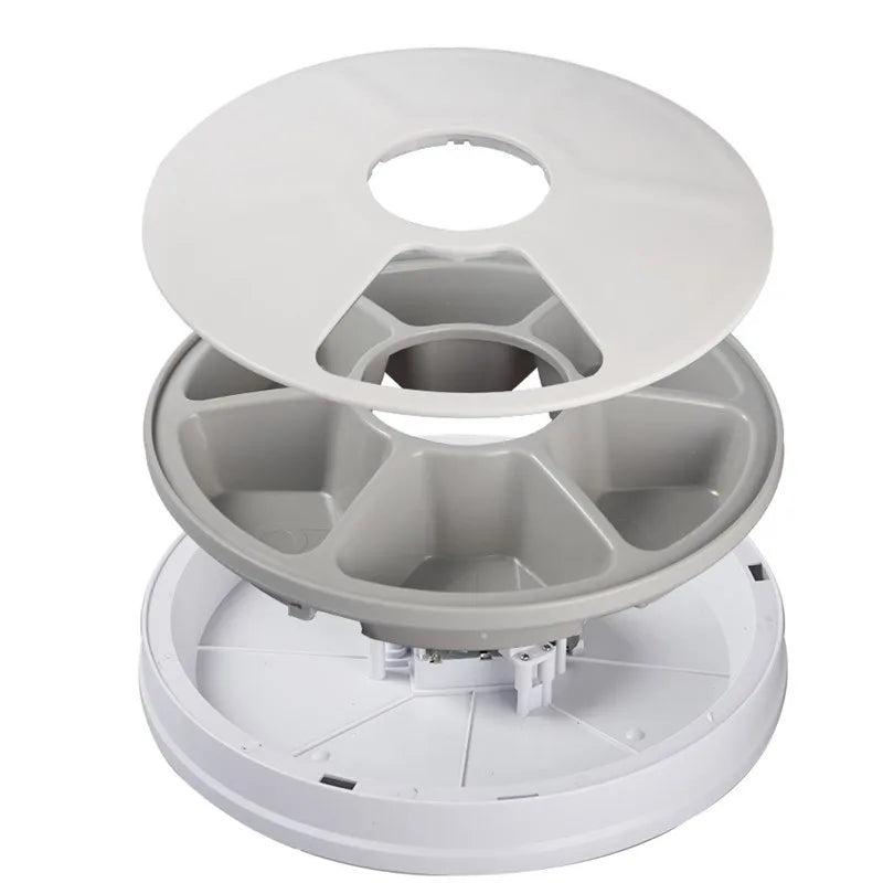 Automatic Feeder Pet Dog Round Timing Feeder 6 Meals 6 Grids Cat Dog Electric Dry Food Dispenser 24 Hours Feed Pet Supplies - Merit Sell