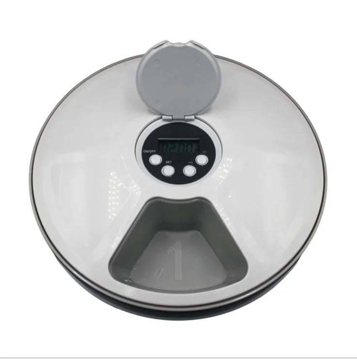 Automatic Feeder Pet Dog Round Timing Feeder 6 Meals 6 Grids Cat Dog Electric Dry Food Dispenser 24 Hours Feed Pet Supplies - Merit Sell