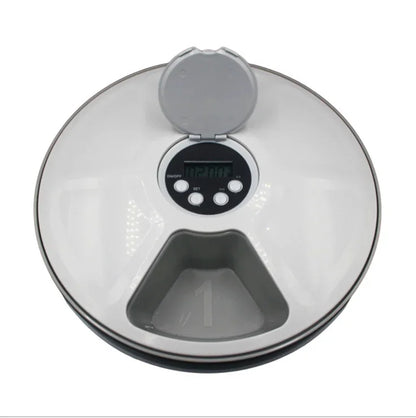 Automatic Feeder Pet Dog Round Timing Feeder 6 Meals 6 Grids Cat Dog Electric Dry Food Dispenser 24 Hours Feed Pet Supplies - Merit Sell