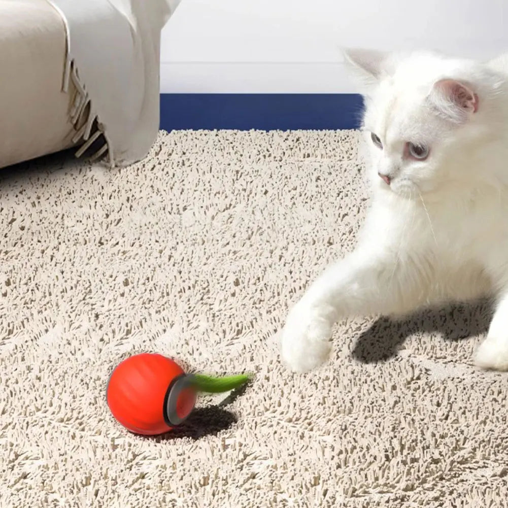 Automatic Moving Cat Toy Ball Smart Cat Toys Two Speed Adjustment Speedy Tail Cat Toy with Replacement Tail - Merit Sell
