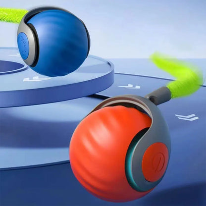 Automatic Moving Cat Toy Ball Smart Cat Toys Two Speed Adjustment Speedy Tail Cat Toy with Replacement Tail - Merit Sell