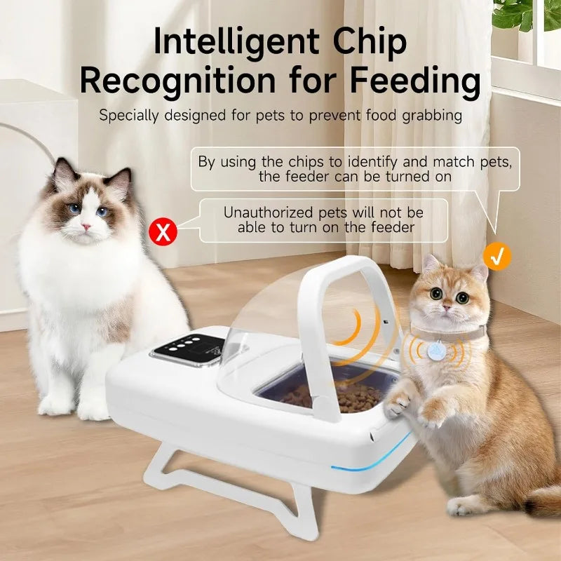 Automatic Pet Feeder with Collar Sensor, Anti Food Grabing, Intelligent Feeding, Microchip Cat Feeder for Cats Medium-Sized Dogs - Merit Sell