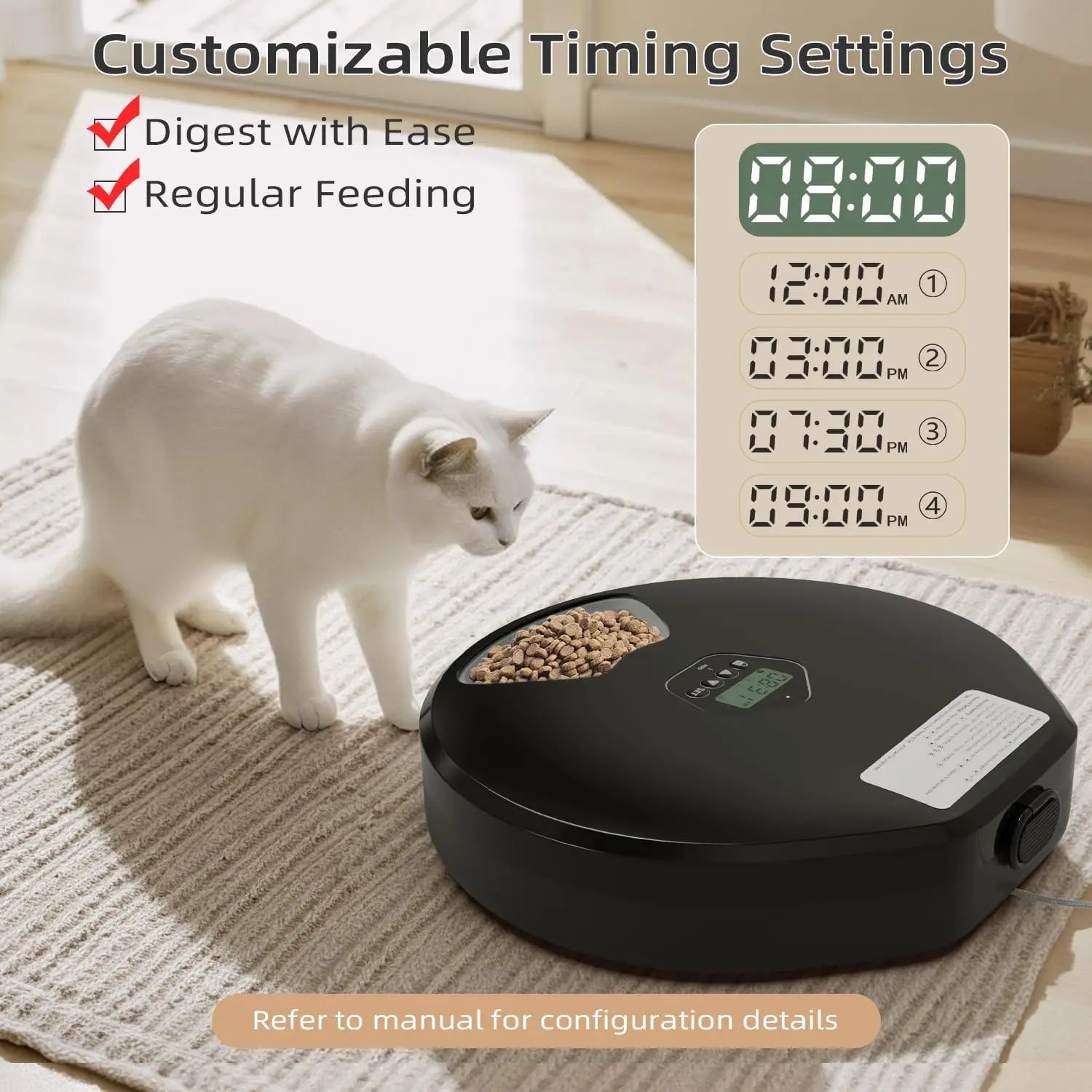Automatic Wet/Dry Food Pet Feeder 5-Meal Timer Dispenser Programmable Smart Feeder for Cat/Dog Small Pet Supplies - Merit Sell