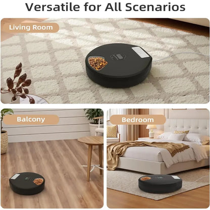 Automatic Wet/Dry Food Pet Feeder 5-Meal Timer Dispenser Programmable Smart Feeder for Cat/Dog Small Pet Supplies - Merit Sell