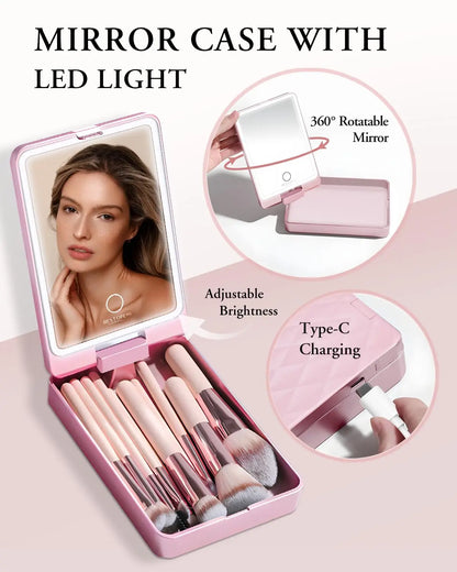 BESTOPE PRO Makeup Brushes with Case, 20PCs Travel Makeup Brush Set, Foundation Concealer Blush Eyeshadow Brush Set Contour - Merit Sell