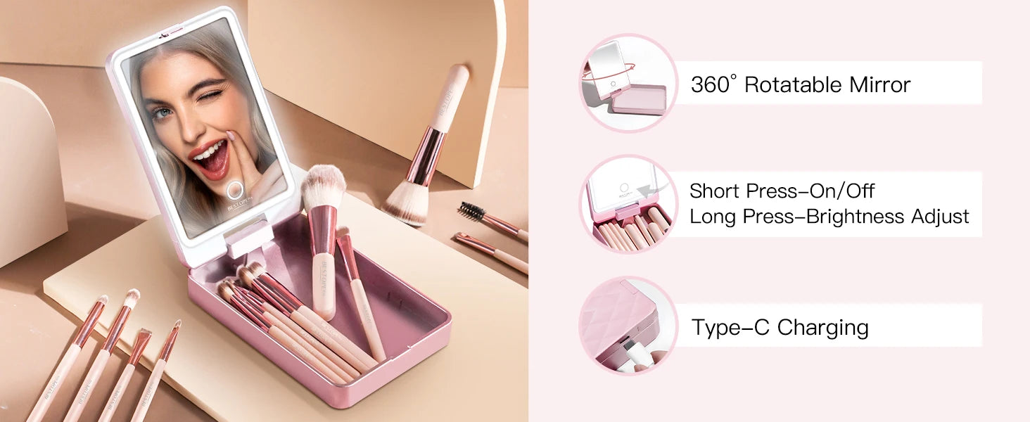 BESTOPE PRO Makeup Brushes with Case, 20PCs Travel Makeup Brush Set, Foundation Concealer Blush Eyeshadow Brush Set Contour - Merit Sell