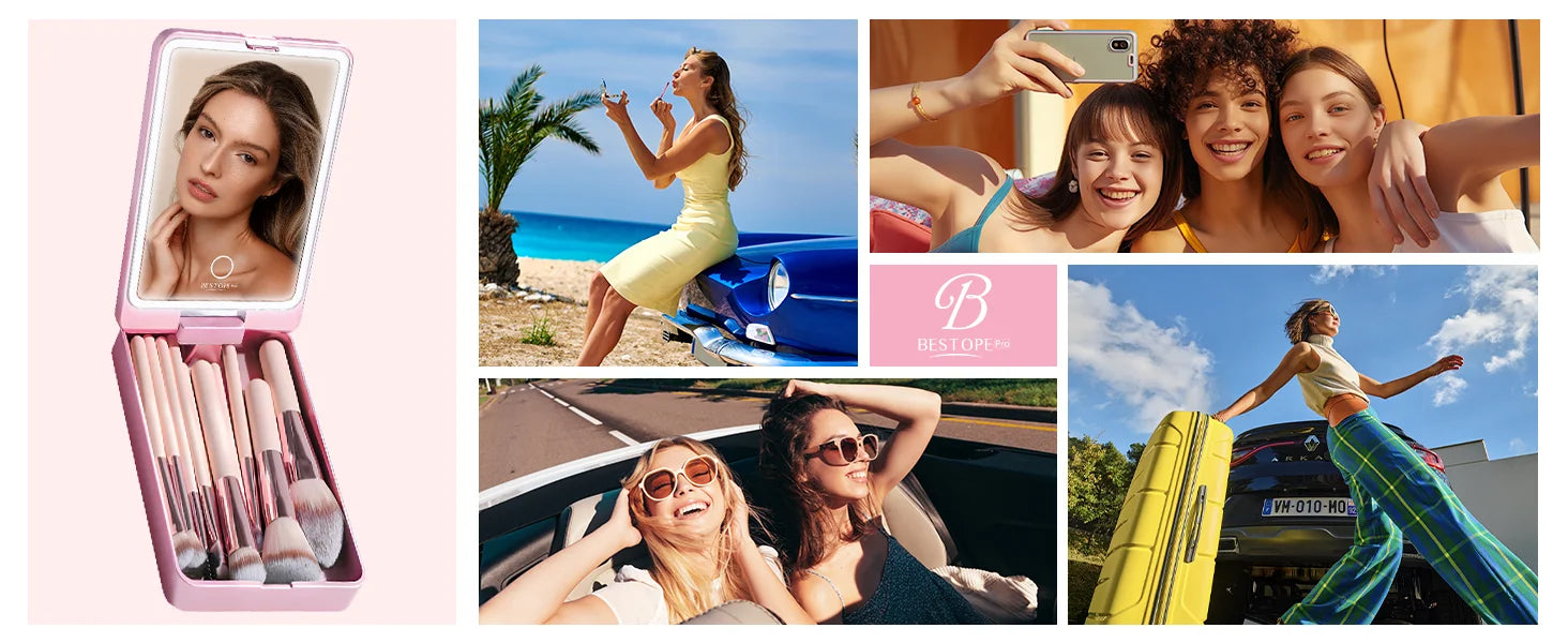 BESTOPE PRO Makeup Brushes with Case, 20PCs Travel Makeup Brush Set, Foundation Concealer Blush Eyeshadow Brush Set Contour - Merit Sell