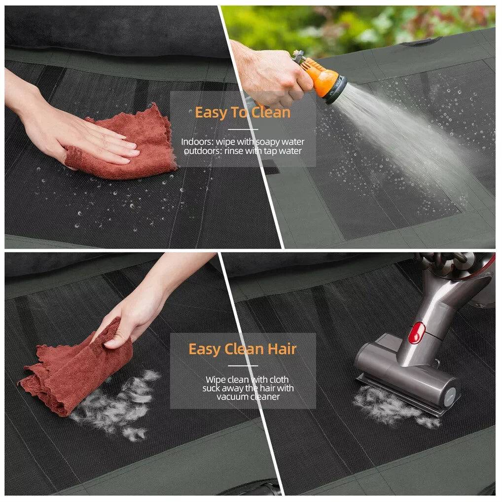 BINGOPAW Outdoor Elevated Dog Bed Cooling Raised Pet Lounger Bed Mesh Cot Sleep Camping Bed with Detachable Plush Bolster - Merit Sell