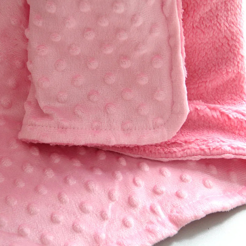 Baby Blanket Warm Double Layer Swaddle Wrap Newborn Thermal Soft Fleece Bath Towel Fluffy Baby Stroller Blanket Sleepsack 70*100 - Merit Sell