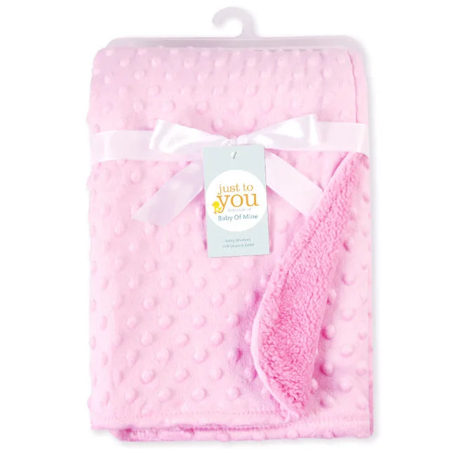 Baby Blanket Warm Double Layer Swaddle Wrap Newborn Thermal Soft Fleece Bath Towel Fluffy Baby Stroller Blanket Sleepsack 70*100 - Merit Sell