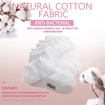 Baby Girls Kids Socks Lace Ruffle Princess Mesh Children Ankle Short Breathable Cotton White Toddler Child Dancing Sock 2024 New - Merit Sell