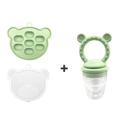 Baby Koala Fruit Feeder Set Food Supplement Feeder BPA Free Silicone Nursing Feeding Freezer Tray Tableware Fresh Food Feeder - Merit Sell