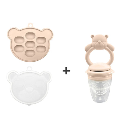 Baby Koala Fruit Feeder Set Food Supplement Feeder BPA Free Silicone Nursing Feeding Freezer Tray Tableware Fresh Food Feeder - Merit Sell