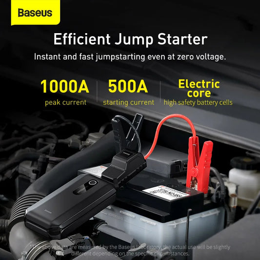 Baseus Car Jump Starter Starting Device 1000A Jumpstarter Auto Buster Emergency Booster 12V Car Jump Start Power Bank 10000mAh - Merit Sell Merit Sell