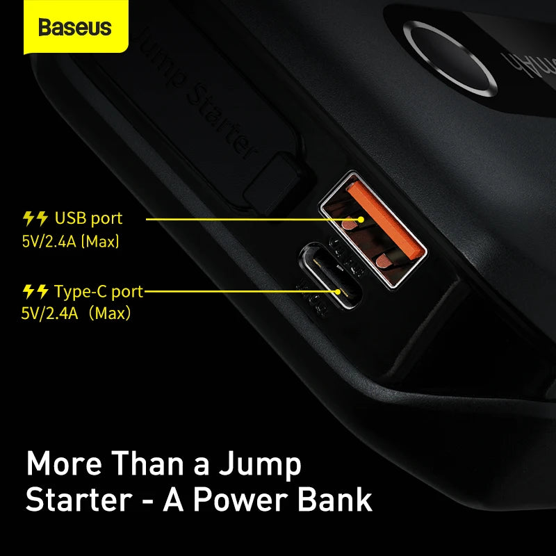 Baseus Car Jump Starter Starting Device 1000A Jumpstarter Auto Buster Emergency Booster 12V Car Jump Start Power Bank 10000mAh - Merit Sell