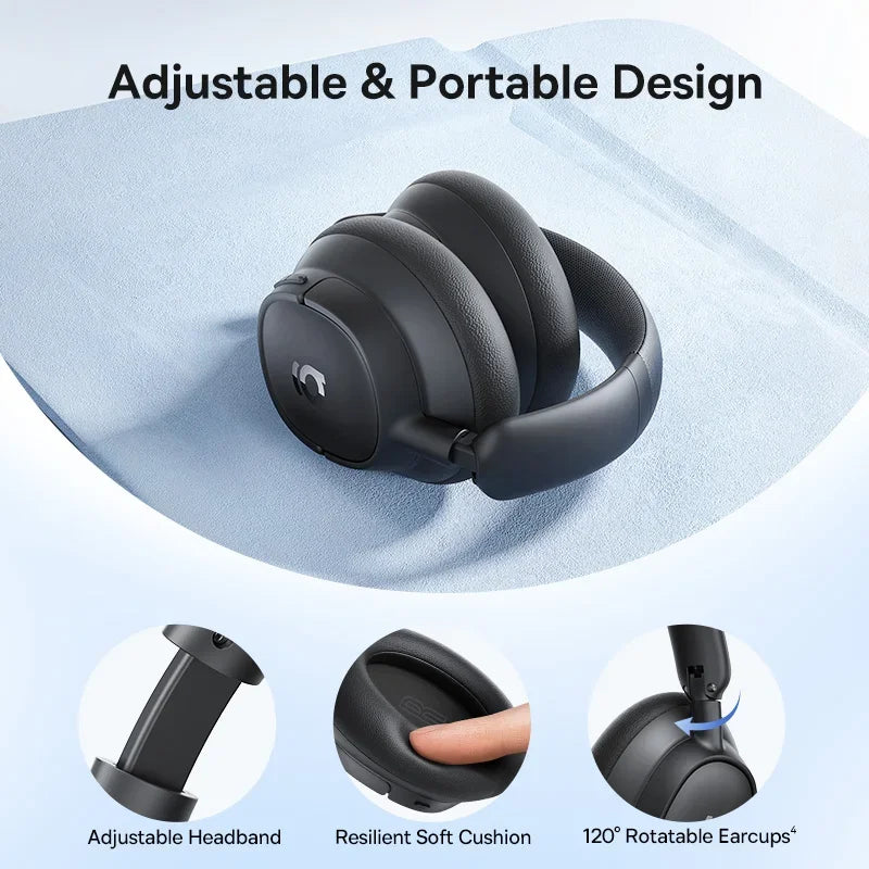 Baseus EH10 NC ANC Wireless Headphones 45dB Adaptive Hybrid Noise Cancelling Headsets Hi-Res LDAC Headphone Bluetooth 6.0 80Hrs - Merit Sell