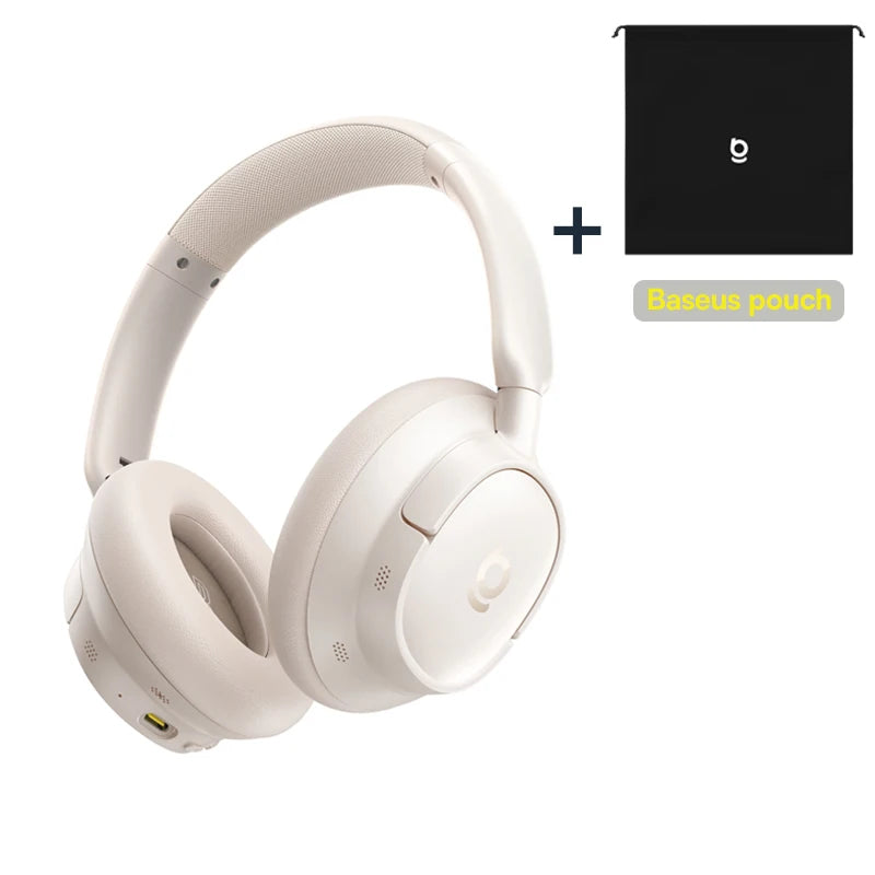 Baseus EH10 NC ANC Wireless Headphones 45dB Adaptive Hybrid Noise Cancelling Headsets Hi-Res LDAC Headphone Bluetooth 6.0 80Hrs - Merit Sell