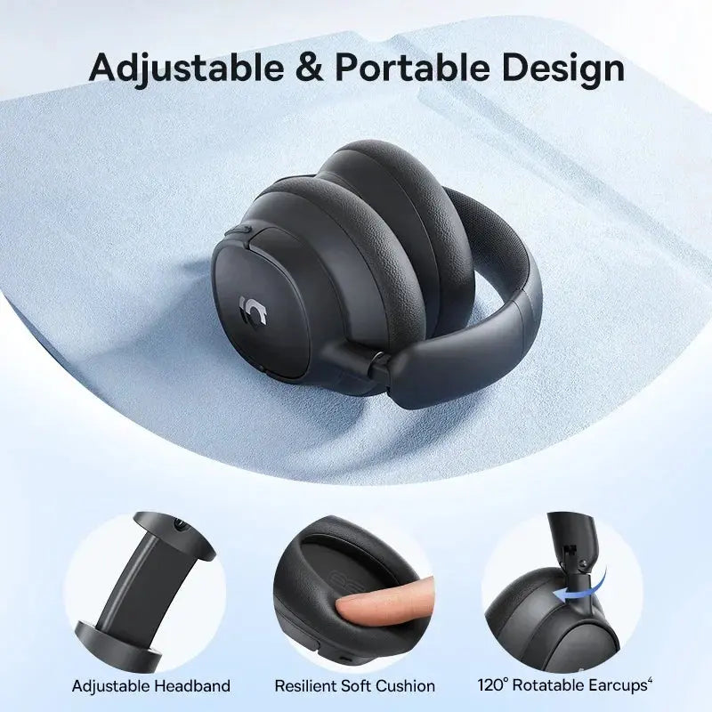 Baseus EH10 NC ANC Wireless Headphones 45dB Adaptive Hybrid Noise Cancelling Headsets Hi-Res LDAC Headphone Bluetooth 6.0 80Hrs - Merit Sell