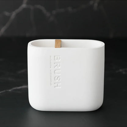 Bathroom Accessories Set Soap Dispenser Bottle Dish Washroom Toothbrush Holder Cup Suit Lotion Rack Toilet Brush Garbage Can - Merit Sell