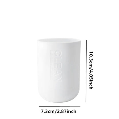 Bathroom Accessories Set Soap Dispenser Bottle Dish Washroom Toothbrush Holder Cup Suit Lotion Rack Toilet Brush Garbage Can - Merit Sell