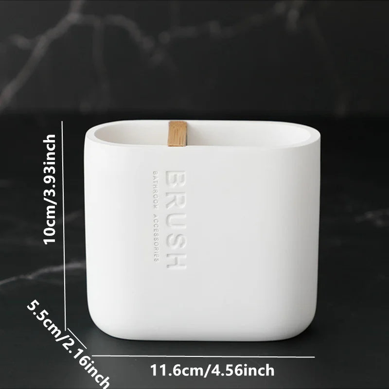 Bathroom Accessories Set Soap Dispenser Bottle Dish Washroom Toothbrush Holder Cup Suit Lotion Rack Toilet Brush Garbage Can - Merit Sell