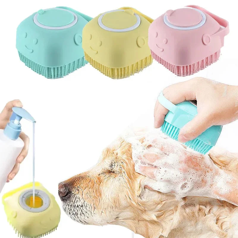 Bathroom Puppy Big Dog Cat Bath Massage Gloves Brush Soft Safety Silicone Pet Accessories for Dogs Cats Tools Mascotas Products - Merit Sell