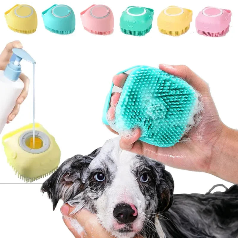 Bathroom Puppy Big Dog Cat Bath Massage Gloves Brush Soft Safety Silicone Pet Accessories for Dogs Cats Tools Mascotas Products - Merit Sell