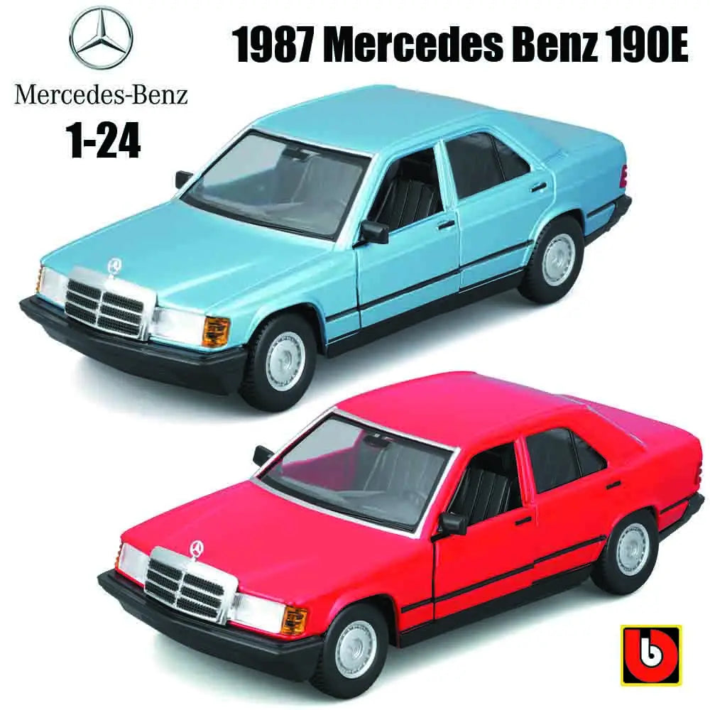 Bburago 1:24 1987 Mercedes Benz 190E alloy racing car Alloy Luxury Vehicle Diecast Cars Model Toy Collection Gift - Merit Sell